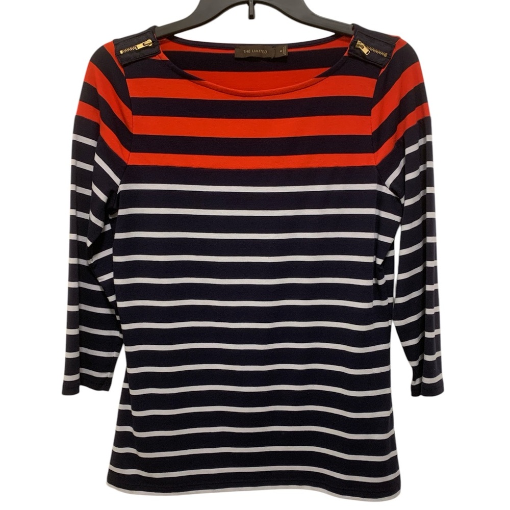 The Limited shirt navy red and white nautical boat top size medium!